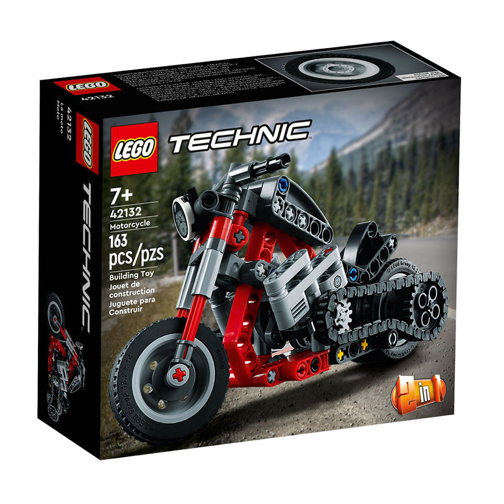 LEGO Technic 42131: Red motorcycle model kit, 163 pieces, ages 7+
