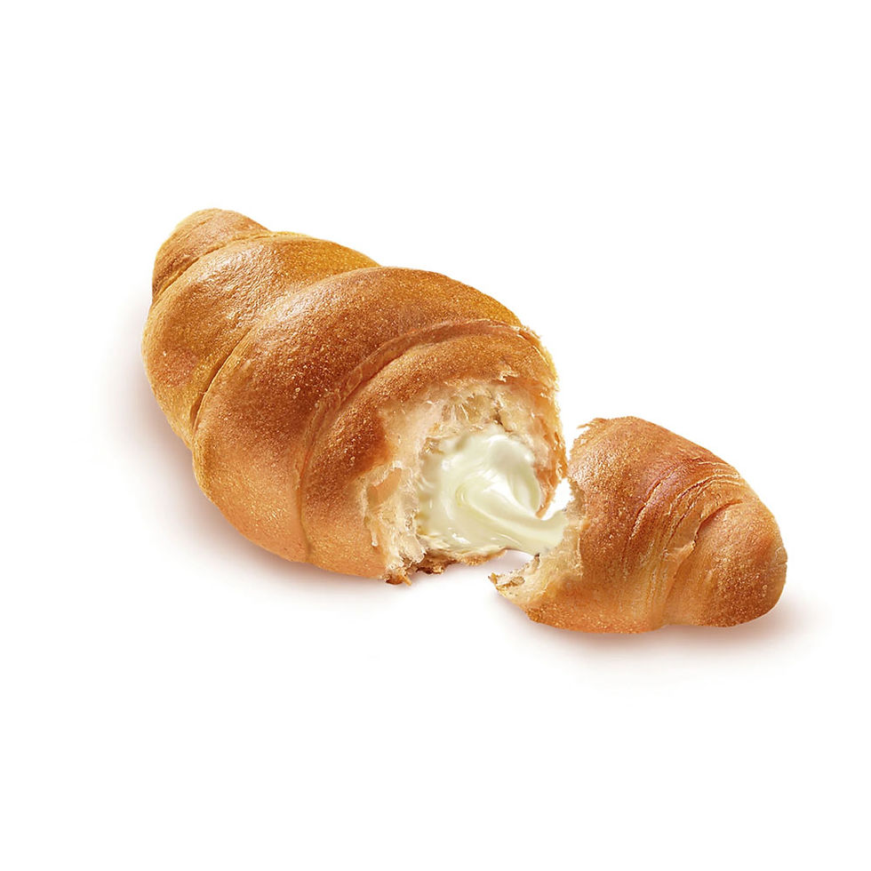 Buttery croissant, partially broken