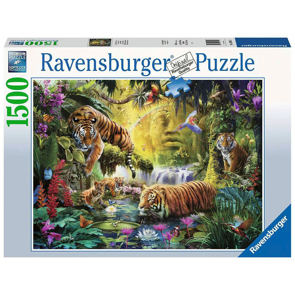 Tigers in lush jungle 1500-piece Ravensburger puzzle