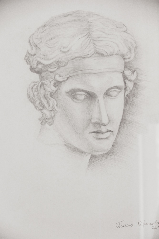 Гермес гипсовая голова академический рисунок