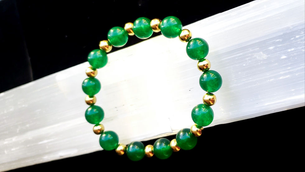 Thumbnail: Large Customizable 14k Gold Beaded Stretch Bracelet