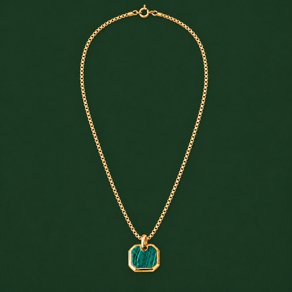 Hex Malachite Necklace from Meraki Vida