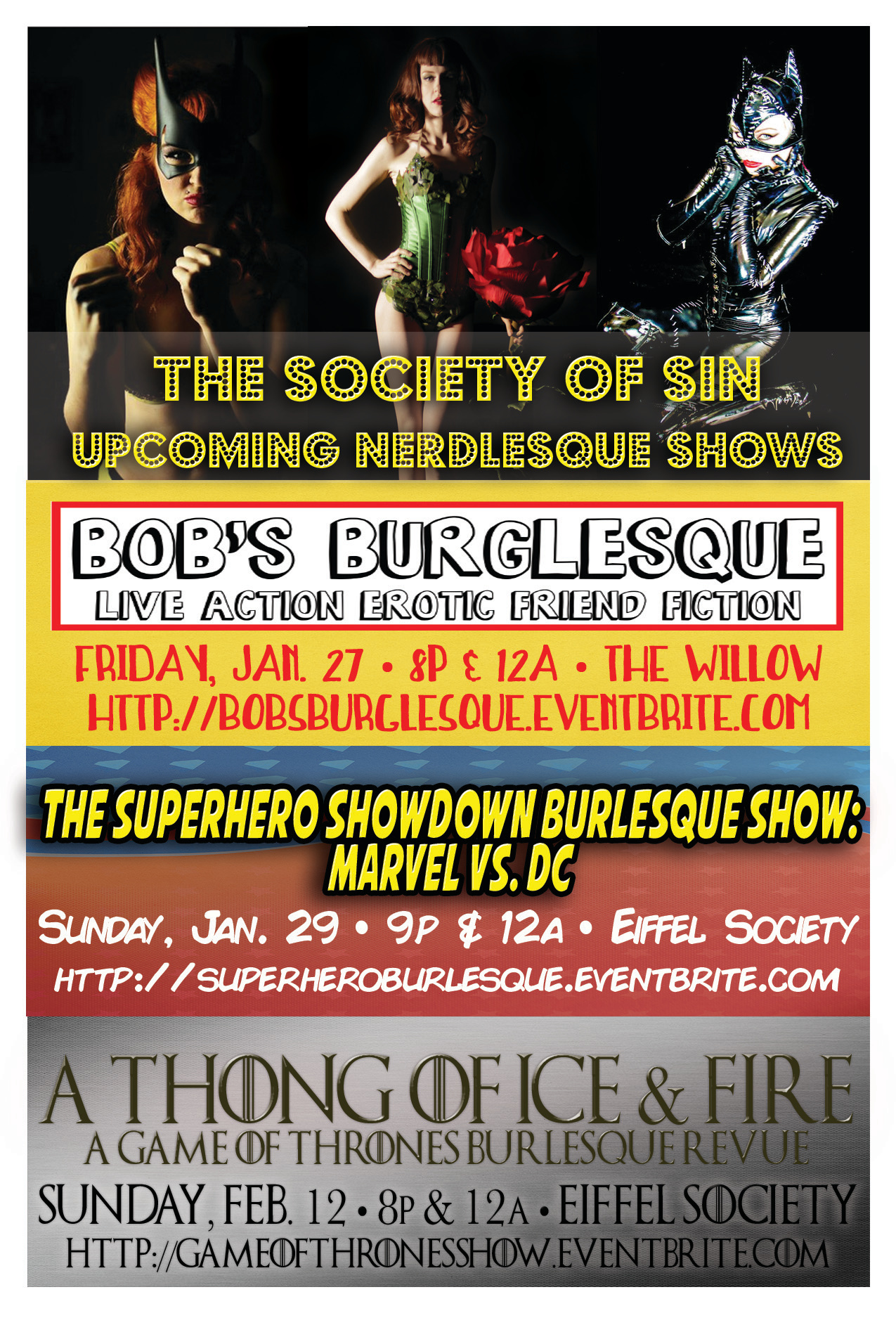 Upcoming Nerdlesque Shows
