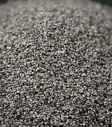 Close-up of steel grit abrasive for blasting