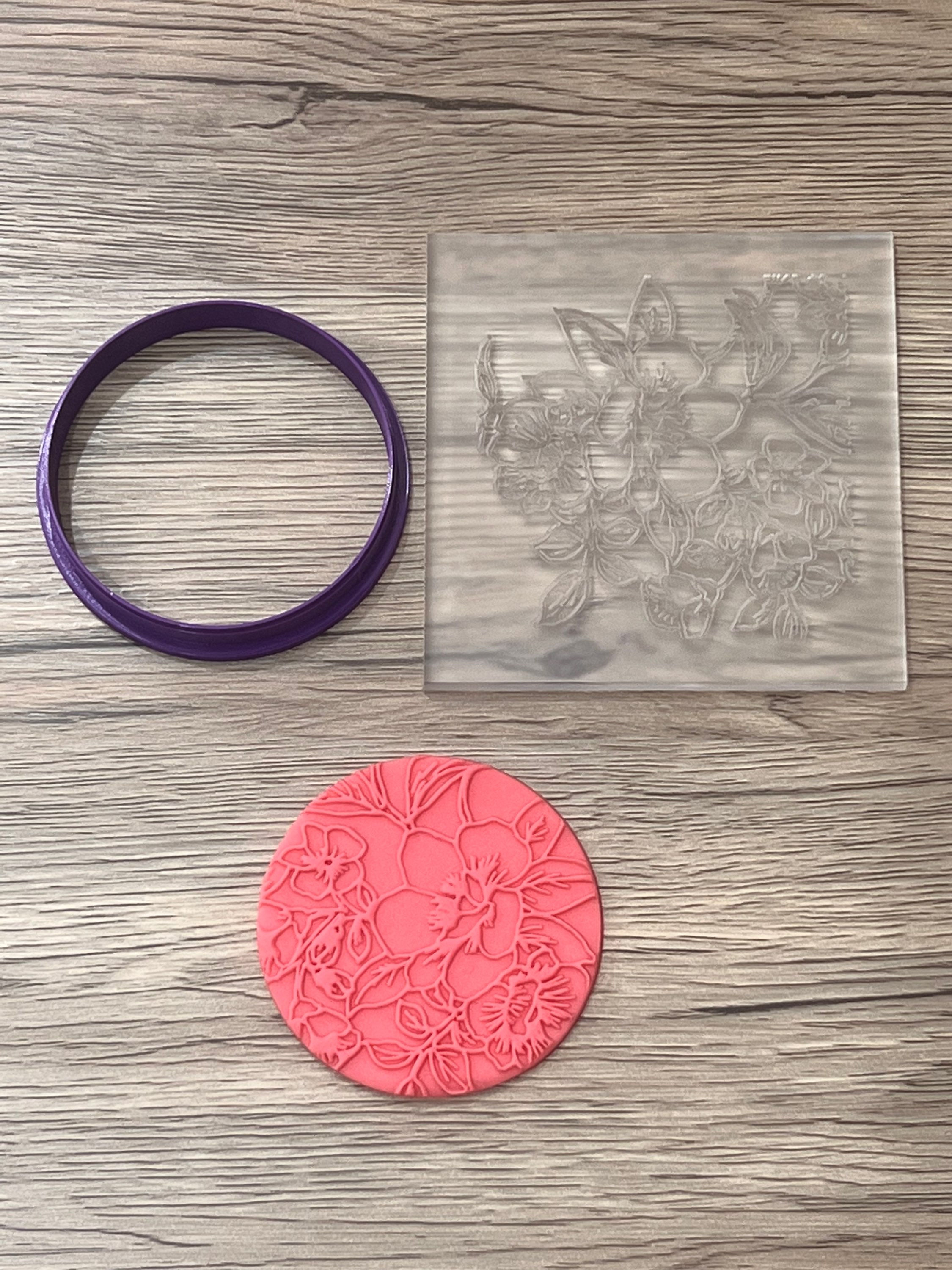 Floral Pattern Cutter+Debosser Stamp