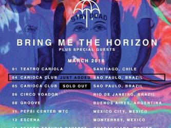 Bring Me The Horizon anuncia show extra em São Paulo