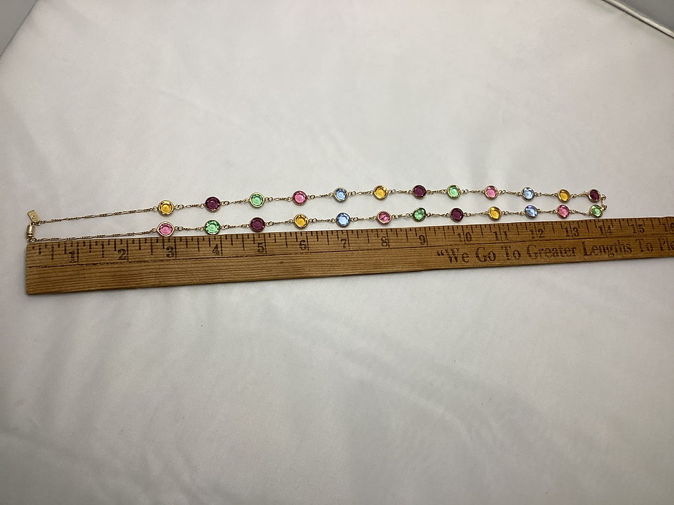Thumbnail: Gold necklace with pastel stoned