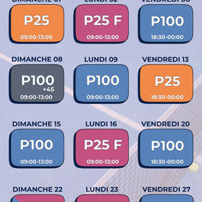 Programme tournois de février