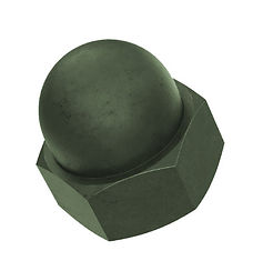 Olive coated domed nut
