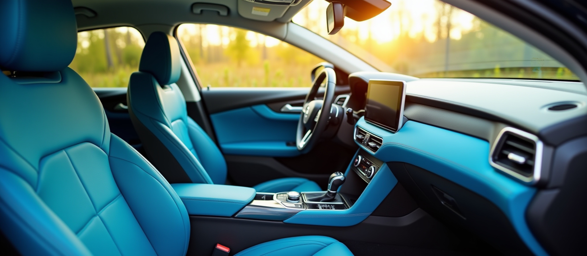 Cette image représente l'intérieur d'une voiture propre dont le résultat peut être fourni par InteriorXpert