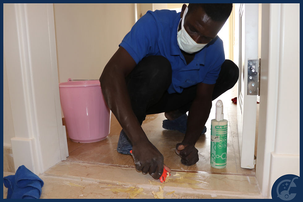 Clean Dean cleaner revamping the floor of renovated house
