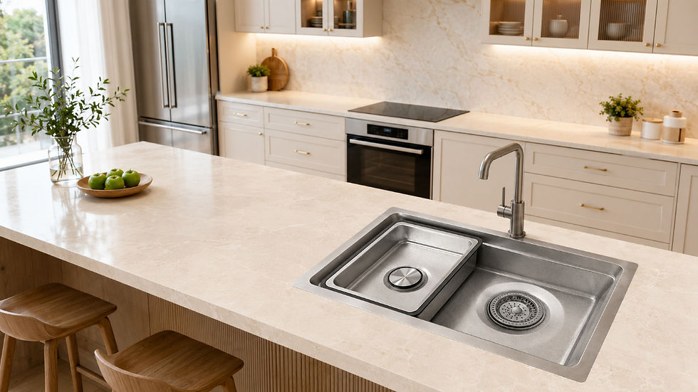 Workstation kitchen sink with fitted chopping board