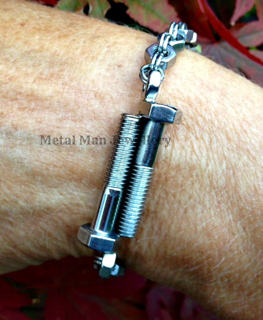 Miniatura: BO10 - Bracciale con doppio bullone e dado esagonale M4