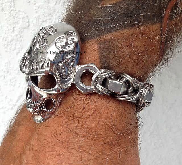 Miniatura: SKBY -Pulsera de calavera y bizantino - pedido especial