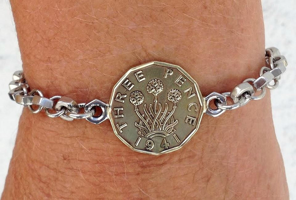 Thumbnail: CA28 - Old threepenny bit bracelet