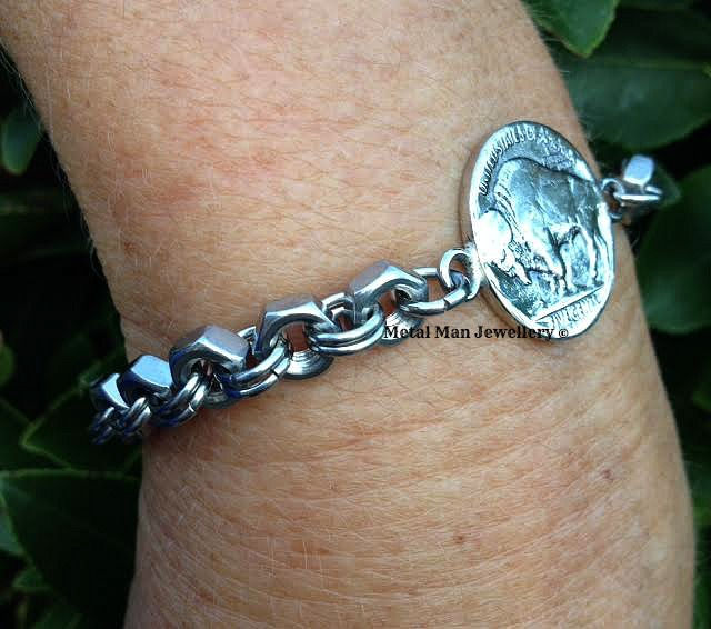 Thumbnail: CA31- Buffalo nickel bracelet dual sided