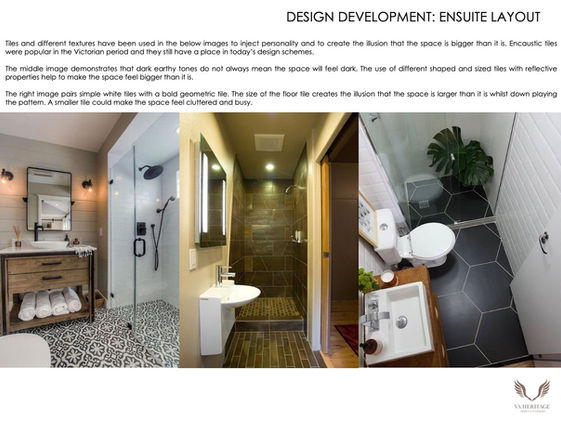 Design inspiration depicting different style and layout options for the en-suite.