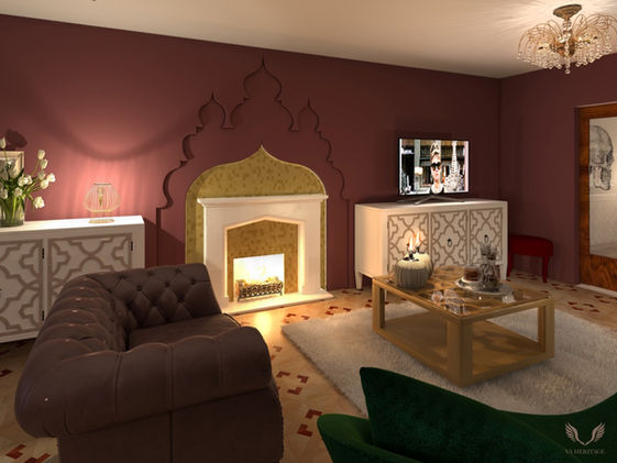 Living room visual to reflect the design concept.