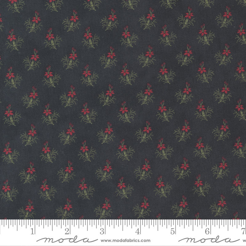 Poinsettia Plaza 44297 15 Ebony Floral  Moda 3 Sisters