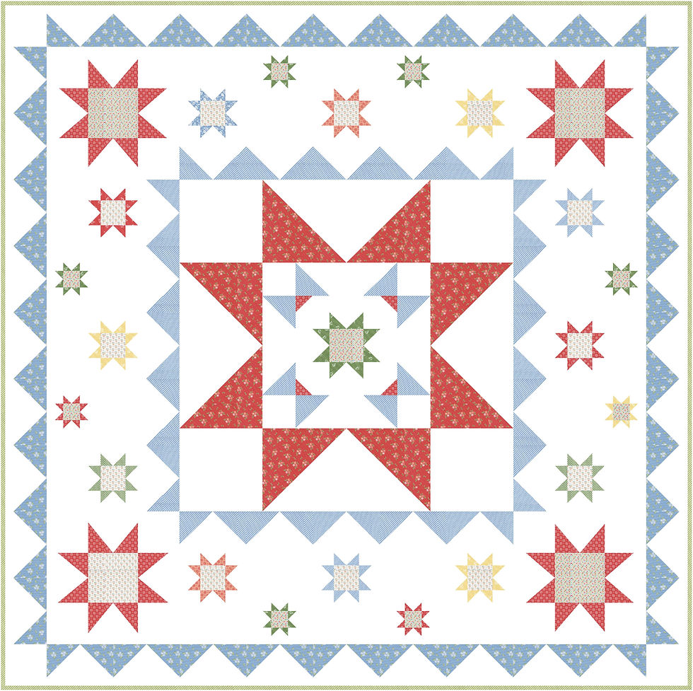 Thumbnail: EMMA'S STAR Quilt Pattern PASTRY SHOP PDF