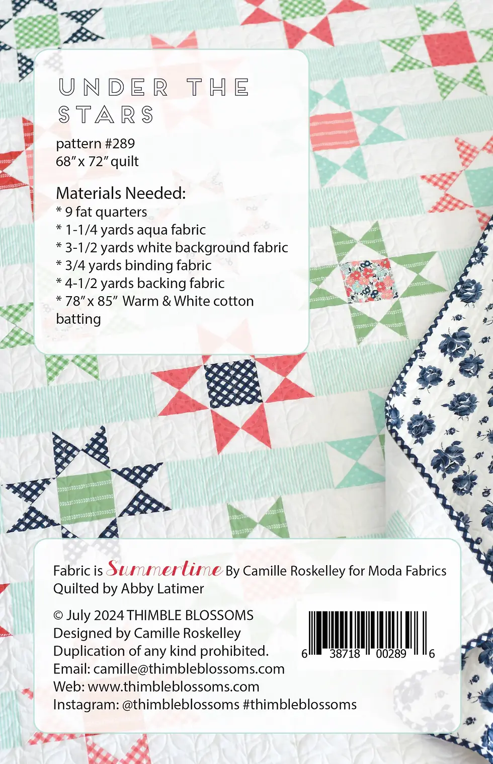 Thumbnail: Thimble Blossoms UNDER THE STARS Fat Quarter Quilt Pattern