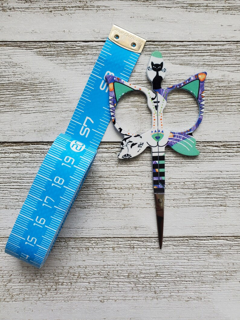Thumbnail: Cat Embroider scissors & tape measurer set BOHIN