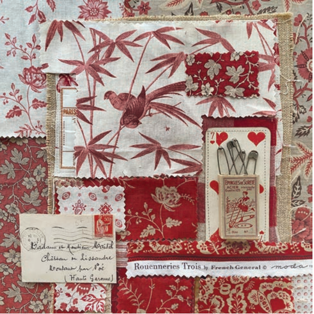 Thumbnail: Rouenneries Trois 13963 16 Rouge Moda French General