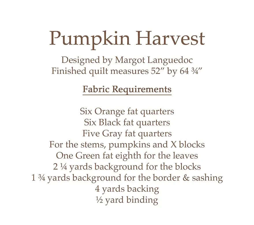 Thumbnail: Pattern Basket PUMPKIN HARVEST Fat Quarter Pattern