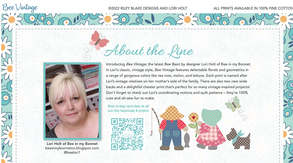 Thumbnail: Bee Vintage  13091C CHEATER Print Lori Holt  Riley Blake