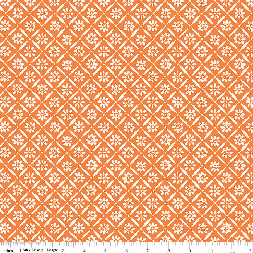 Indigo Garden 11273O Orange Floral Riley Blake
