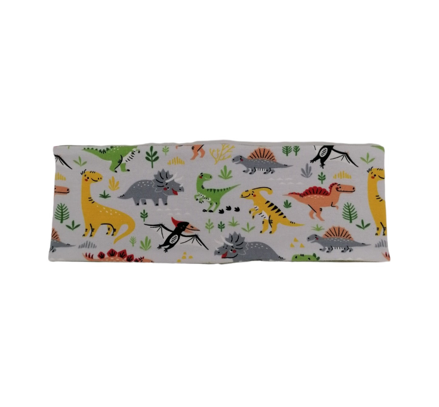 Kinderstirnband -Dinosaurier hellgrau-