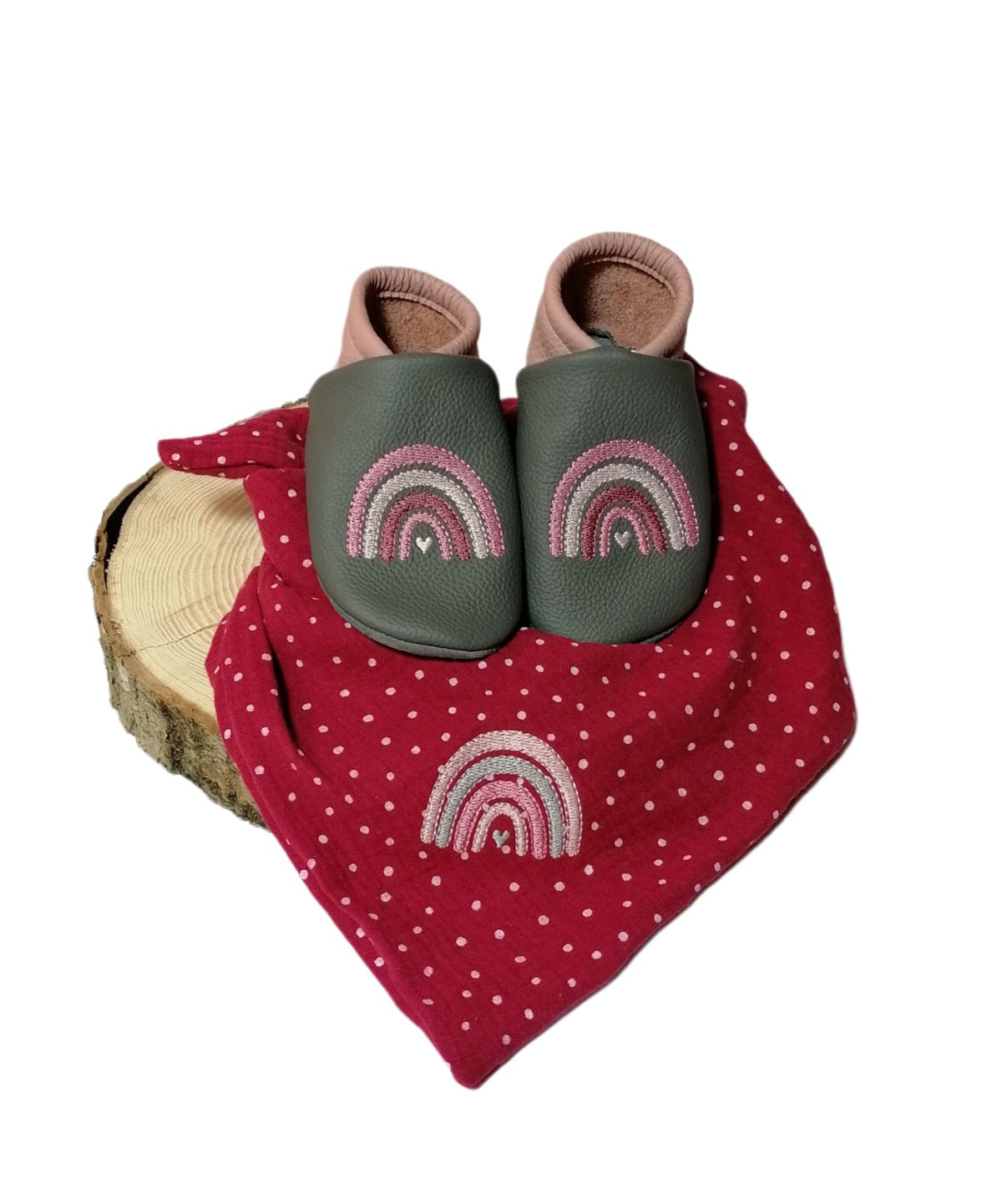 Babyset -Regenbogen beere/grau-