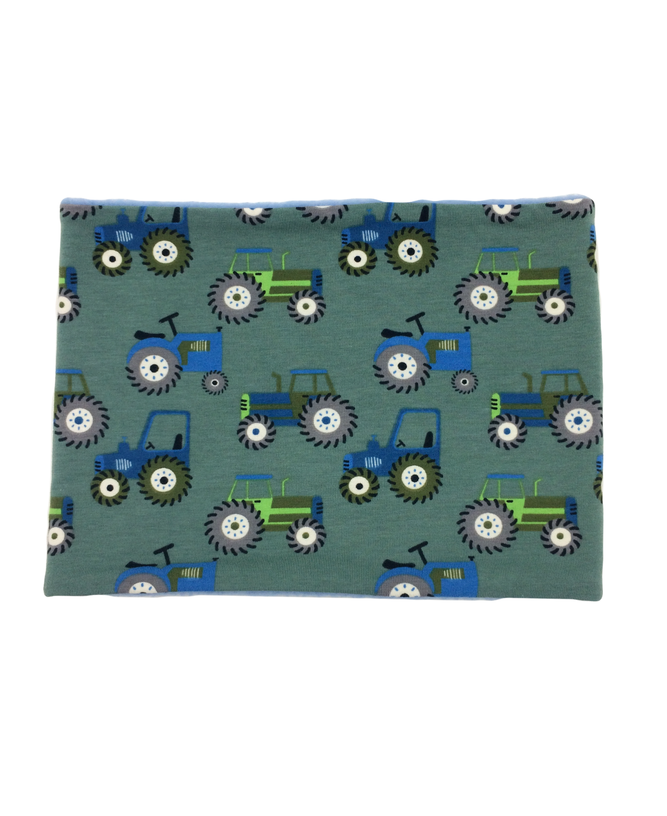 Kinderloopschal -Traktor dunkelgrün-