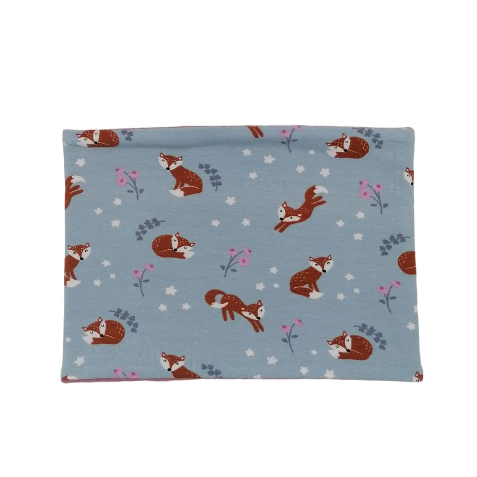 Kinderloopschal -Füchse hellblau-