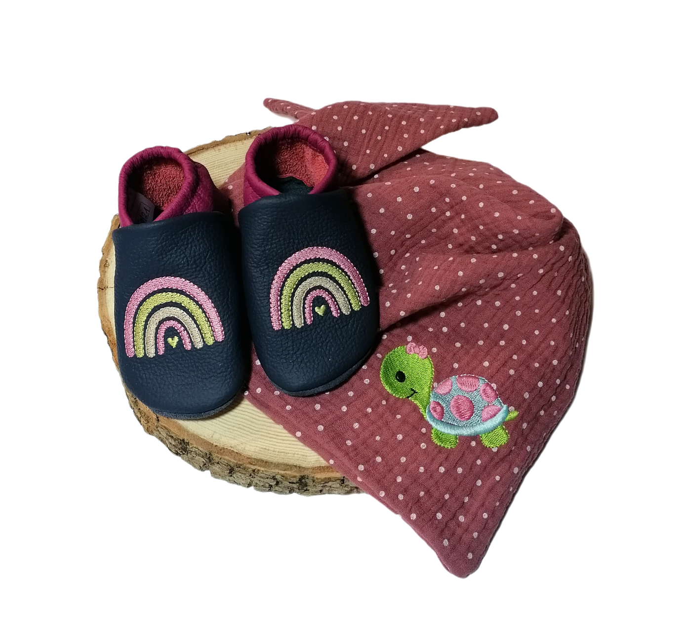 Babyset -Regenbogen und Schildkröte-