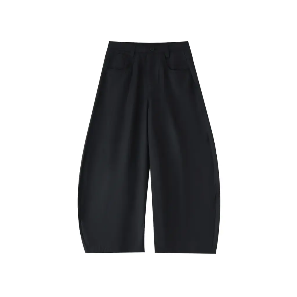 MEN'S ESSENTIAL BARREL-LEG SLACKS // Black 