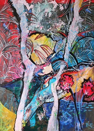 SEMIABSTRACT ACRYLIC PAINTING