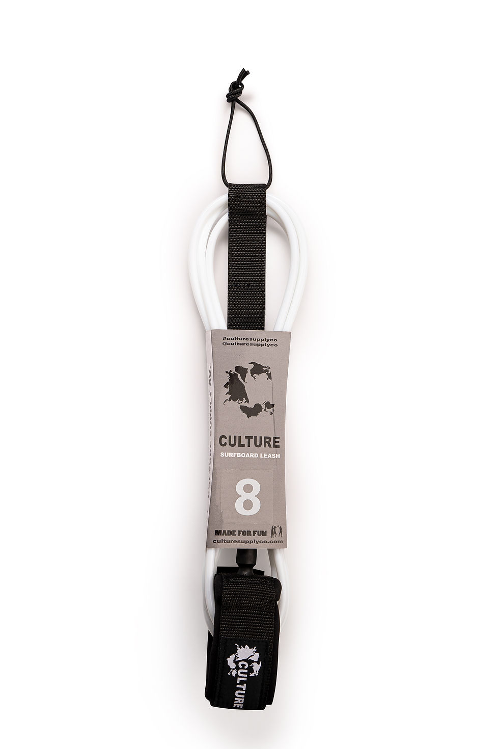 Thumbnail: Culture Supply WHITE Surfboard Leash (6 Sizes)