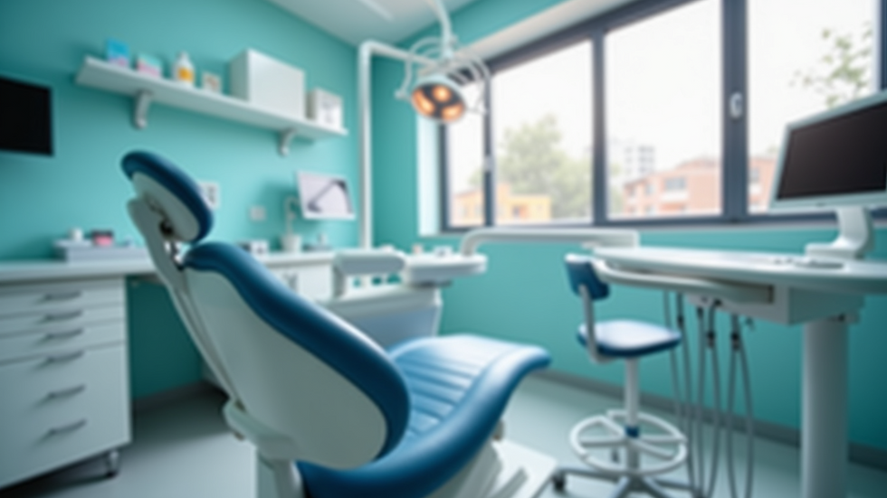 Eye-level view of dental clinic with orthodontic equipment