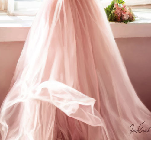 Thumbnail: Realistic canvas painting ballerina in the window