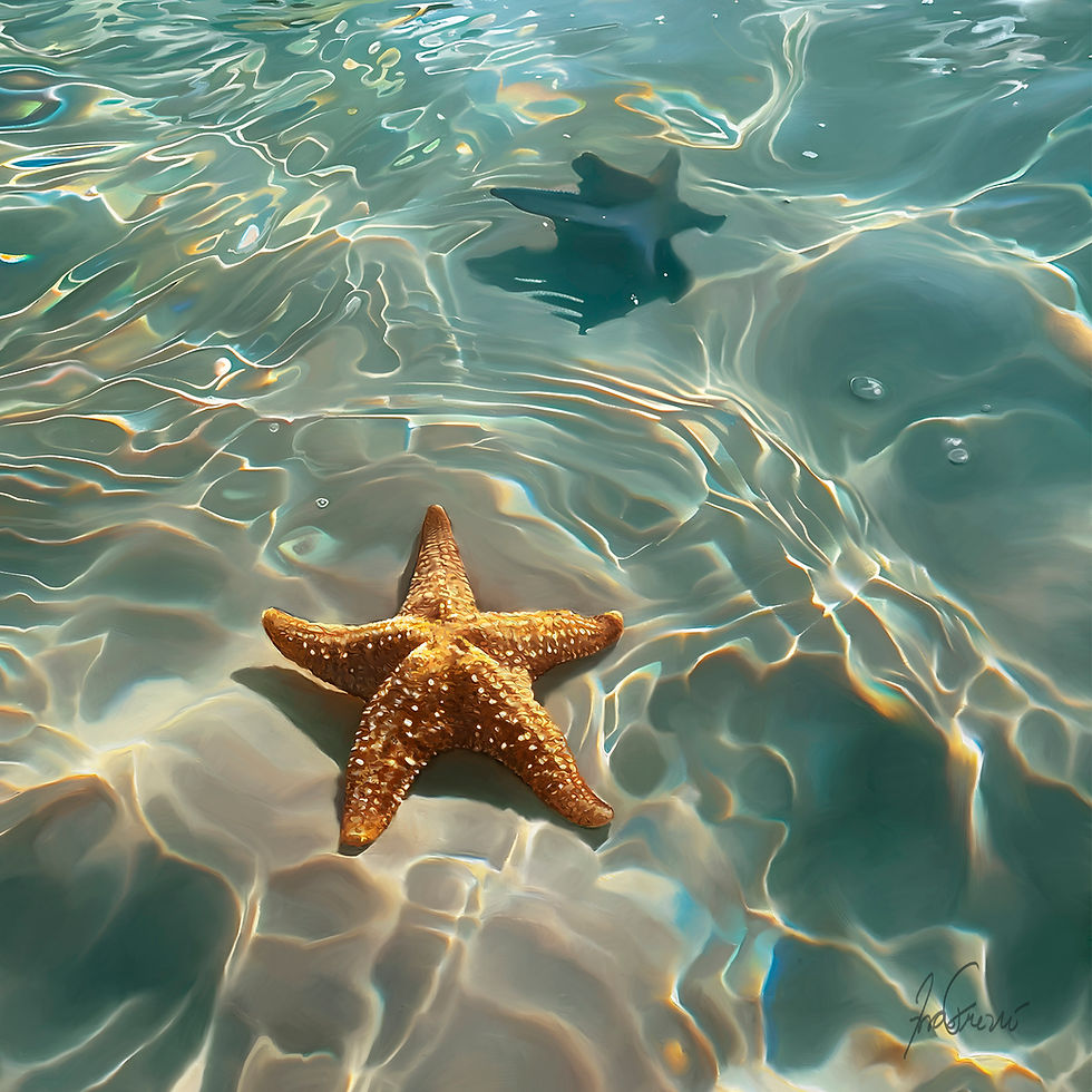 Thumbnail: Decorative painting Starfish canvas painting