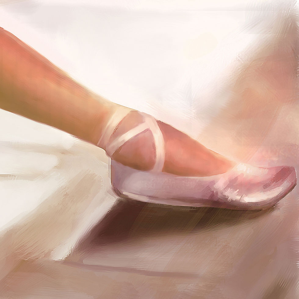 Thumbnail: Realistic Canvas Painting - Decorative Picture of a Seated Ballerina