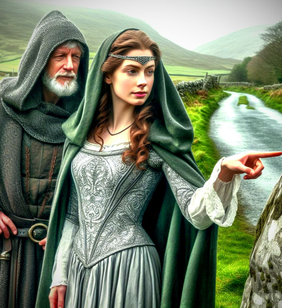 Banshees are faerie women. They don't always appear as hags or warn of death. Sometimes they appear as noblewomen and grant magical help to families they watch over.
