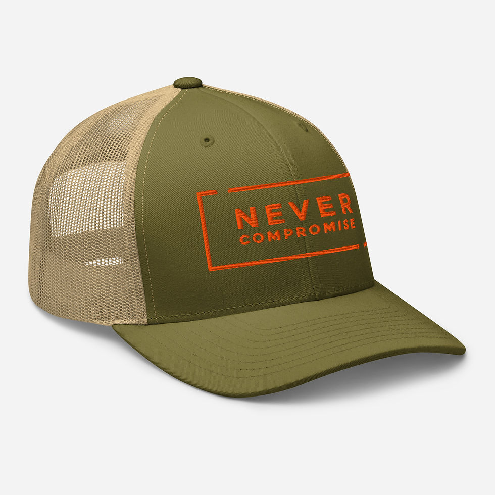 Thumbnail: Never Compromise - Orange - Snap Back Trucker Cap