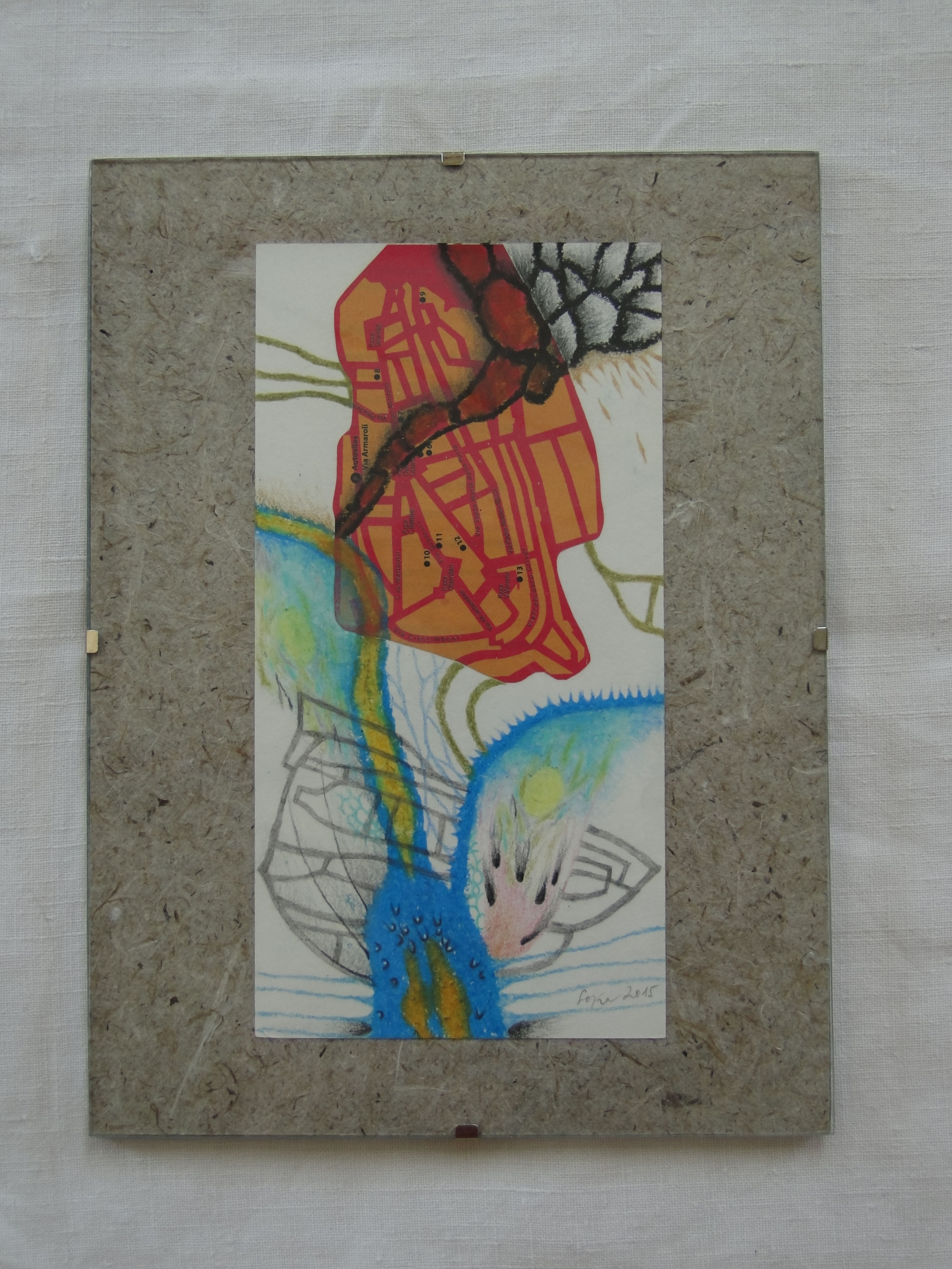 "Macerata Flow" - small mixed media collage