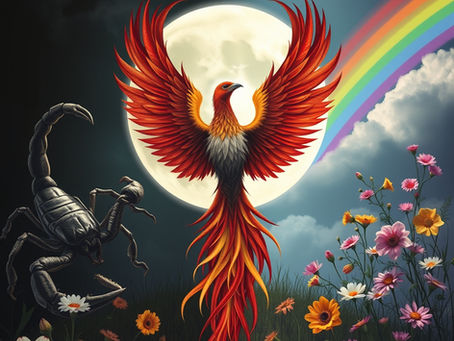 🐦🔥🌕🌸 Phoenix Rising: A Scorpio Full Moon & Beltane Portal of Death, Rebirth & Awakening 🌸🌕🐦🔥