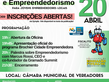 Inscrições abertas para Oficina de Inovação e Empreendedorismo!