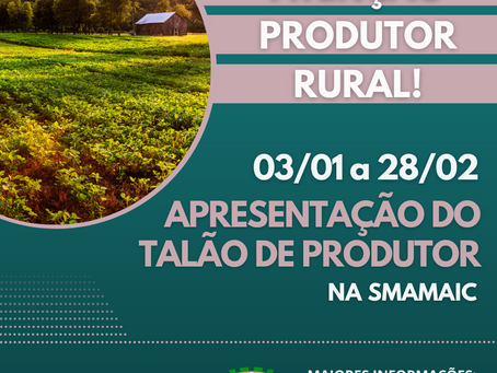 Apresentação do Talão de Produtor!