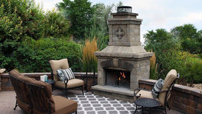 stone outdoor fireplace