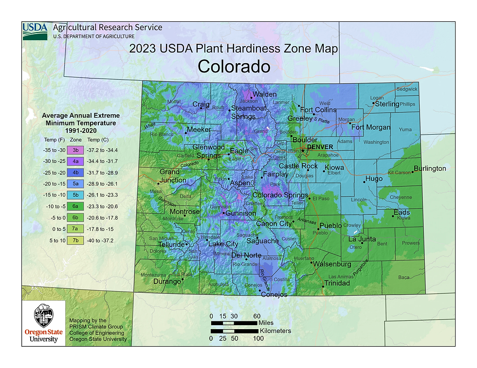 2023 Colorado Hardiness Zone Map